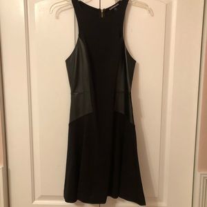 Express Black Cocktail Dress Faux Leather Detail